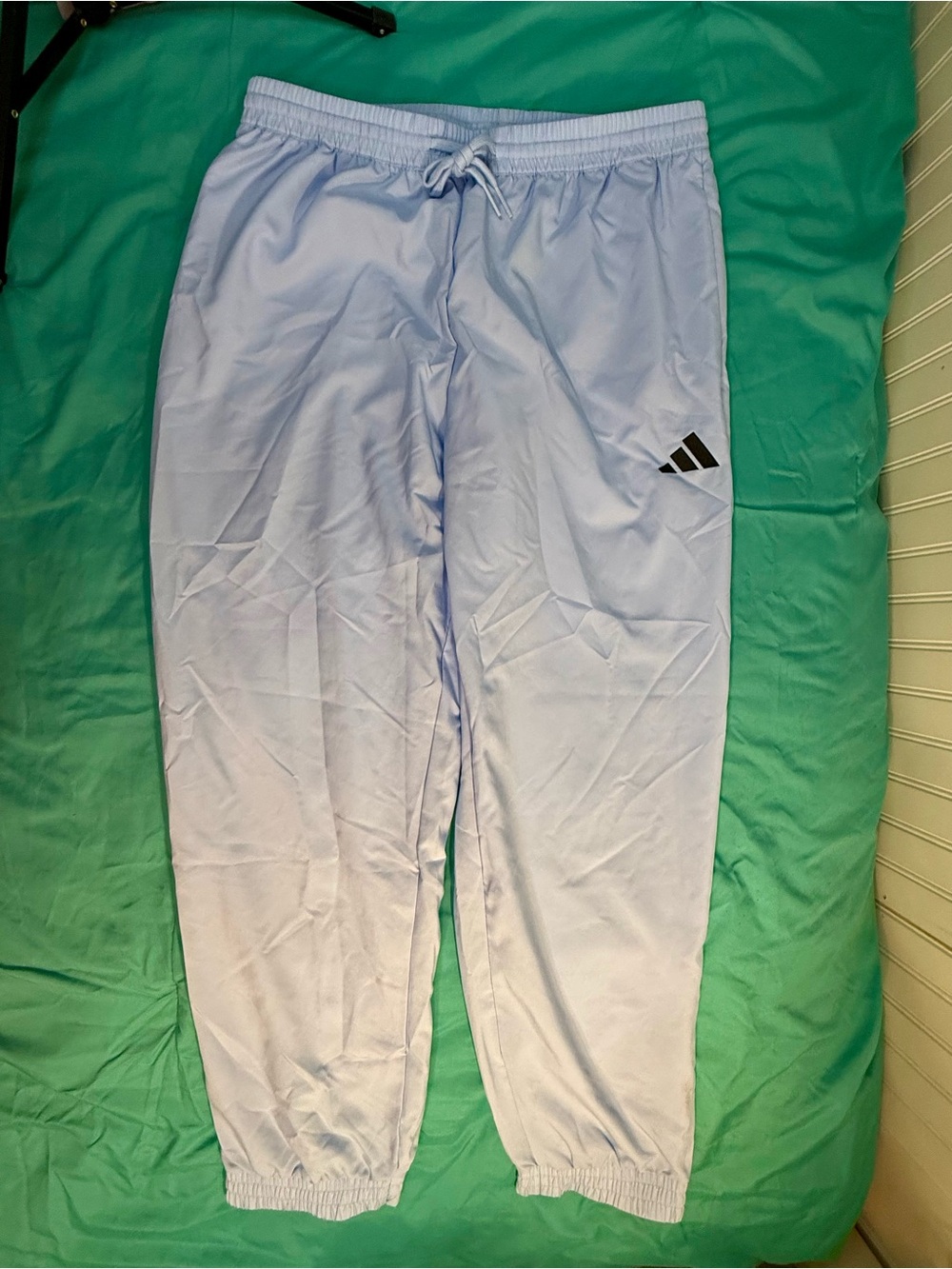 adidas Light Blue Kids Sweatpants with Elastic Waist and Logo